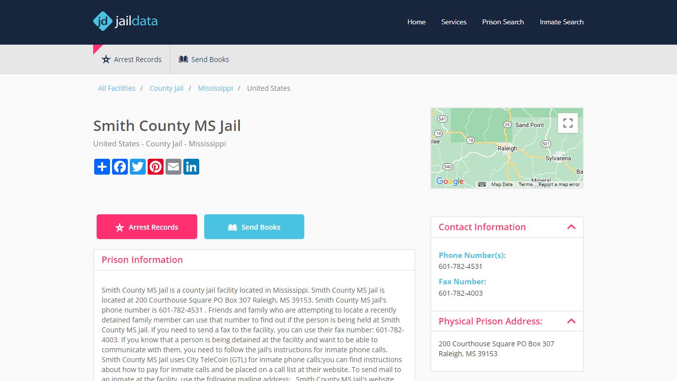 Smith County MS Jail Inmate Search and Prisoner Info - Smith County, MS